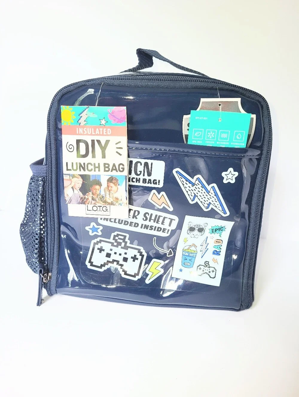 NWT DIY Sticker Lunch Box Fit + Fresh Hayden Insulated School Lunch Bag 4 Piece